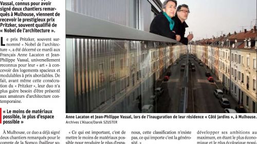 Le prix Pritzker pour un duo qui a marqué Mulhouse