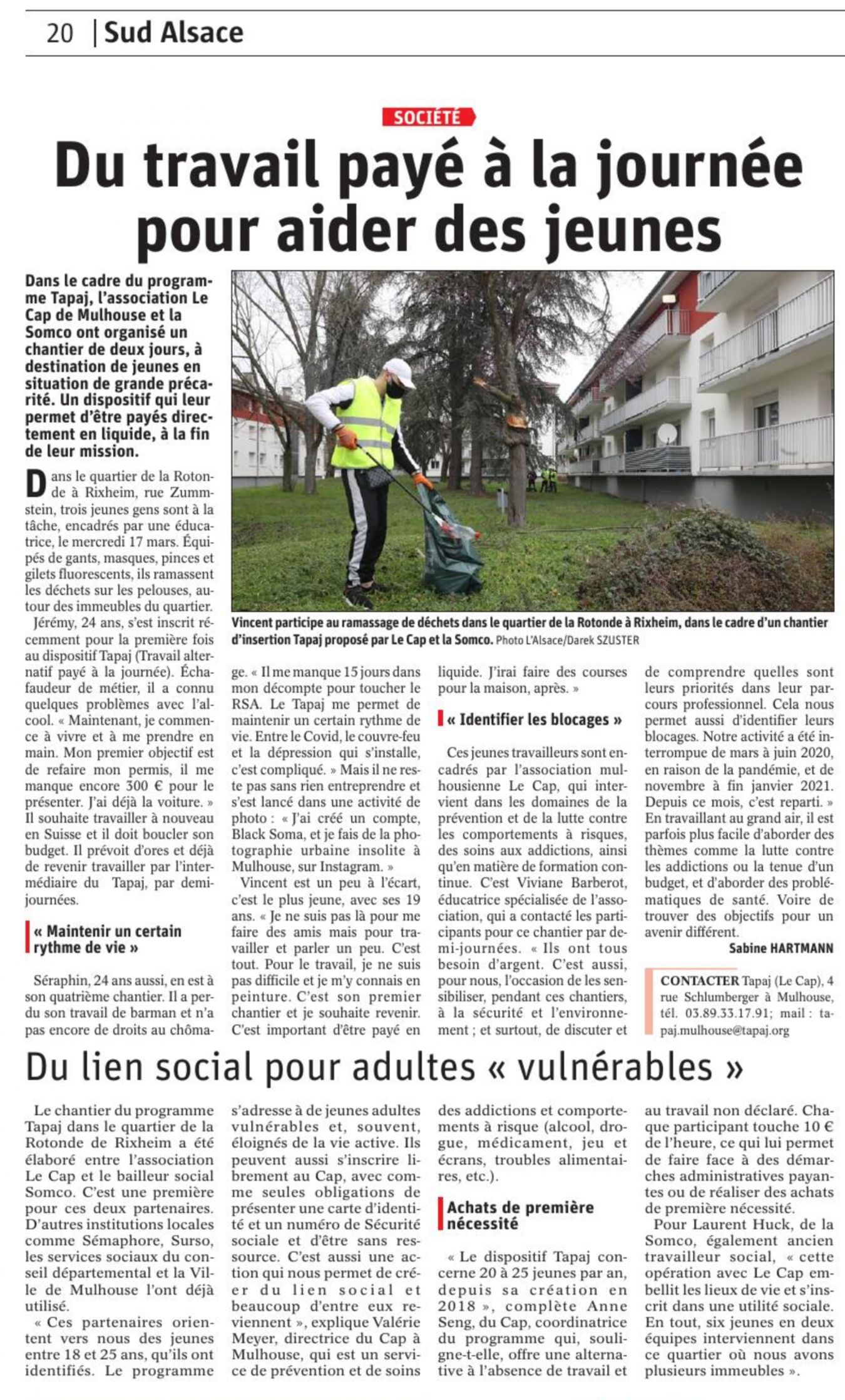 Du travail payé à la journée pour aider les jeunes